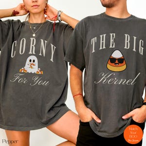 Passende Halloween Paare Shirts Lustige Candy Corn Herbst Tees Niedlicher Herbst Sein und Ihr Outfit 2025 Niedlicher Geist-Halloween-T-Shirt Unisex-T-Shirt