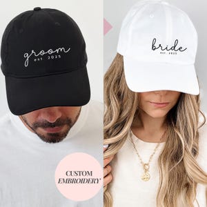 Bridal Shower Gift Engagement Announcement Idea Engagement Photo Shoot Custom Bride Hat Wedding Shower Gift Wedding Hat Wifey Hat Mrs Mr Hat