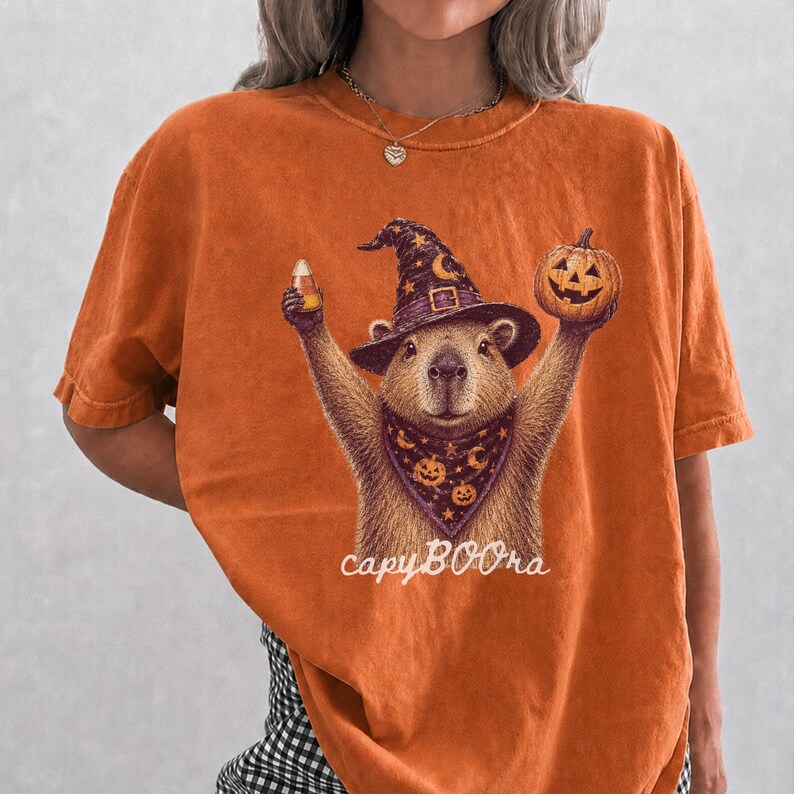 Capybara Halloween Shirt Witch Capybara Tee Cute Spooky Season Shirt Funny Fall Comfort Colors Tee CapyBOOra Capybara Halloween Tee TShirt CapyBOOra Shirt