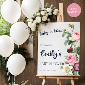 Baby in Bloom Baby Shower Sign for Baby in Bloom Baby Shower Decoration Wildflower Shower Sign Nursery Wall Decor Girl Baby Shower Decor