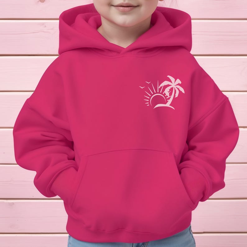 Oversized Beach Hoodie for Girls Coastal Hoodie Summer Beach Sweatshirt Comfy Surf Hoodie Girls Coastal Cowgirl Sweatshirt Vacation Hoodie Ocean Air Clear Mind turtle hoodie | pink tropical palm design
