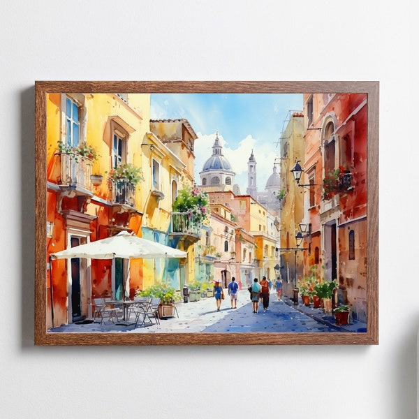 Rome Travel Print, Rome Watercolor Print, Italy Artwork, Europe Travel Print, Wall Art, Wall Decor