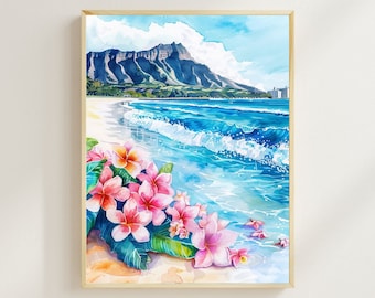 ORIGINAL Oil Painting. Hawaii Beach Painting. Kaaawa Beach