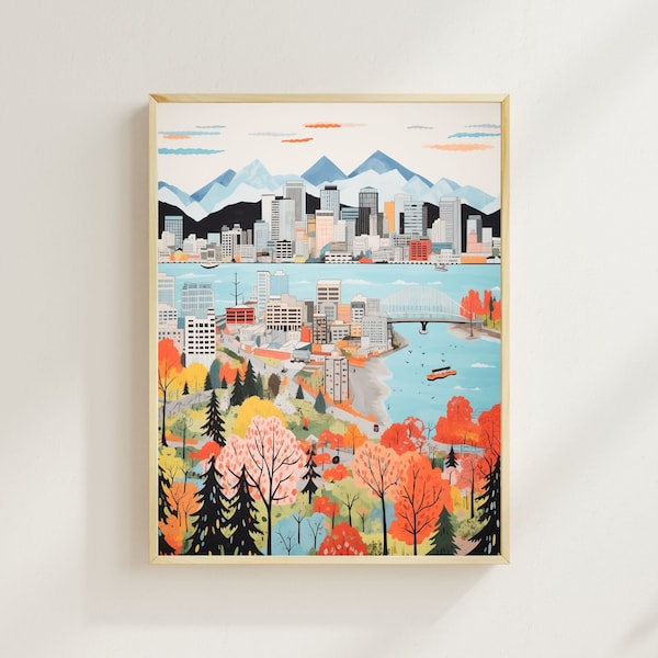Vancouver Art Print, Canada Travel Print, Wall Art, Housewarming Gift