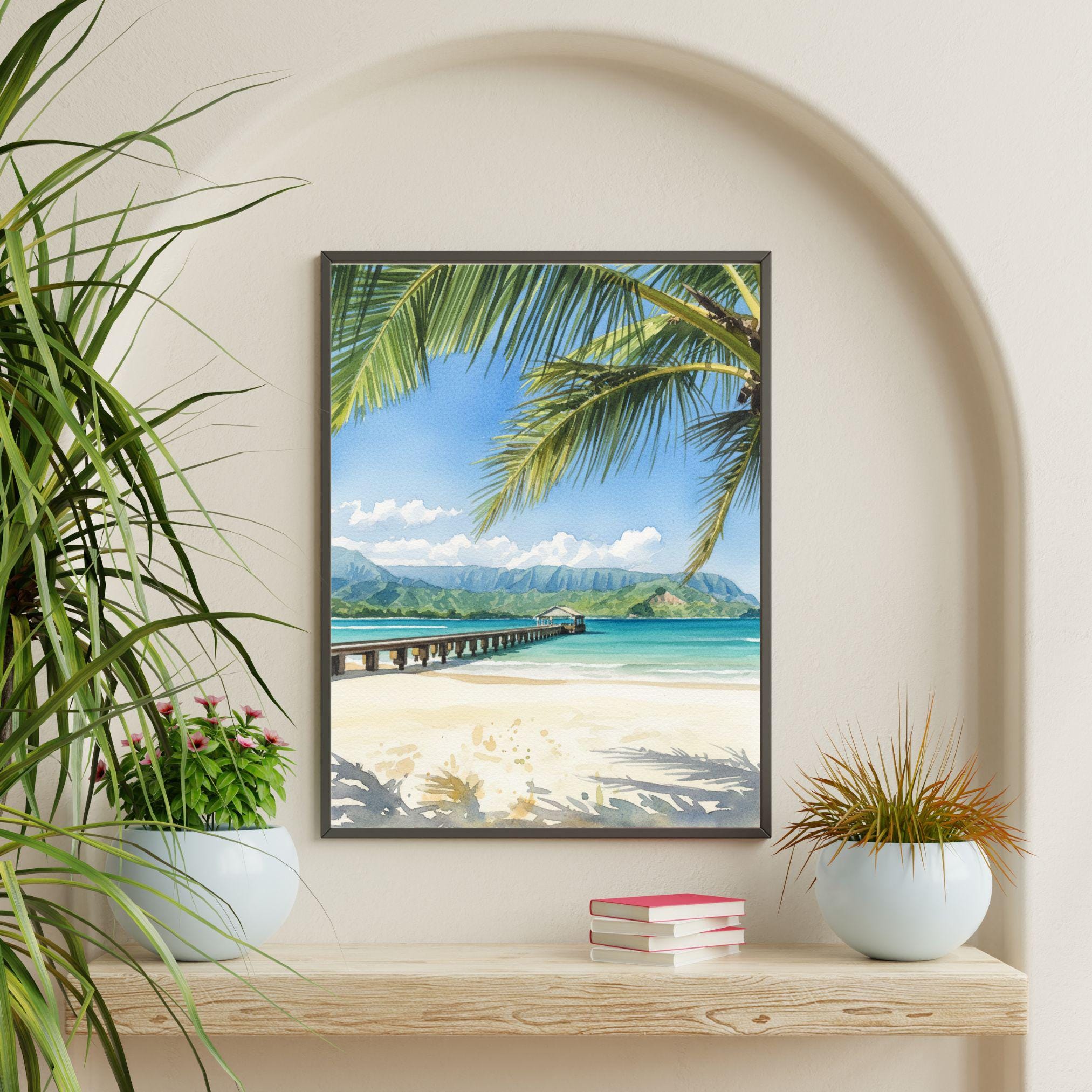 Hanalei Bay Beach Mountains preview 2
