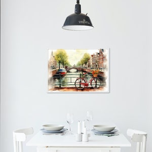 Amsterdam Watercolor Print, Europe Art Print, Travel Print, Travel Poster, Housewarming Gift image 5