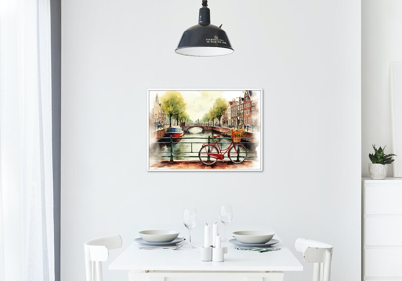 Amsterdam Watercolor Print, Europe Art Print, Travel Print, Travel Poster, Housewarming Gift image 5