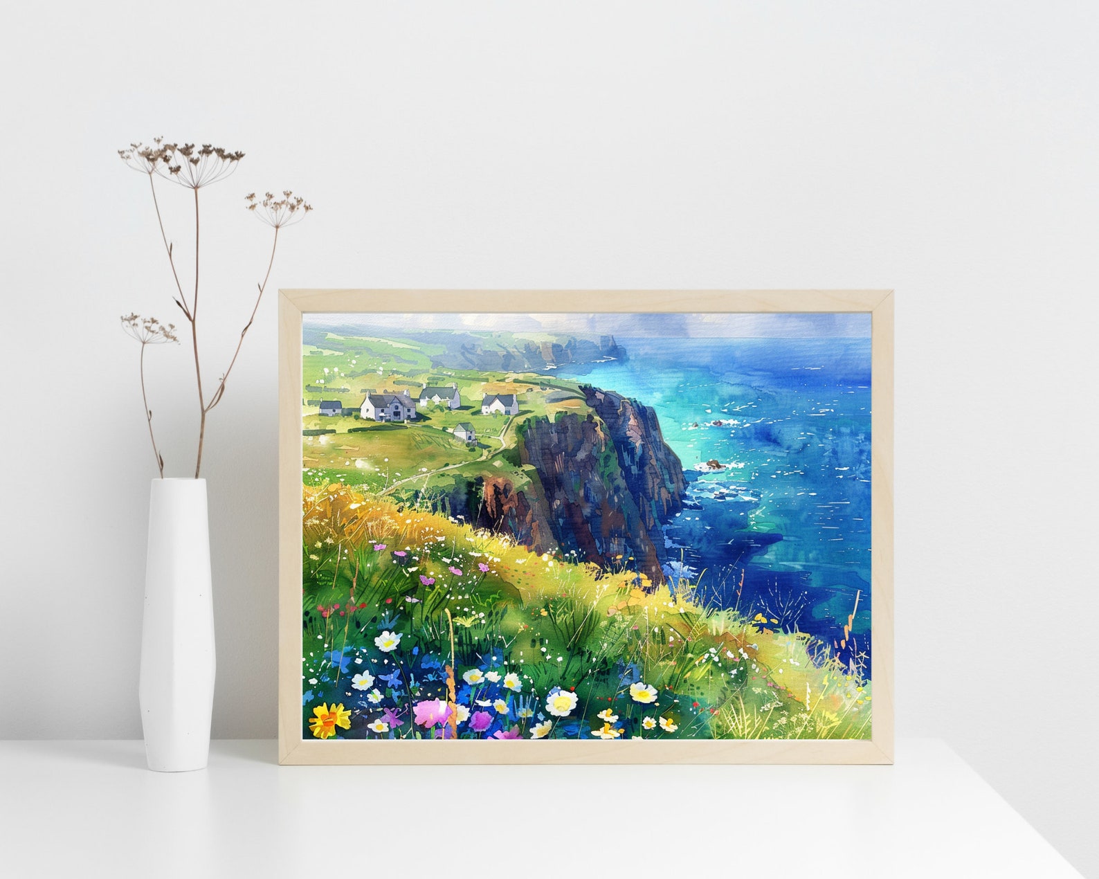 Dingle Peninsula Watercolor Art Print, Ireland Coastal View - Etsy