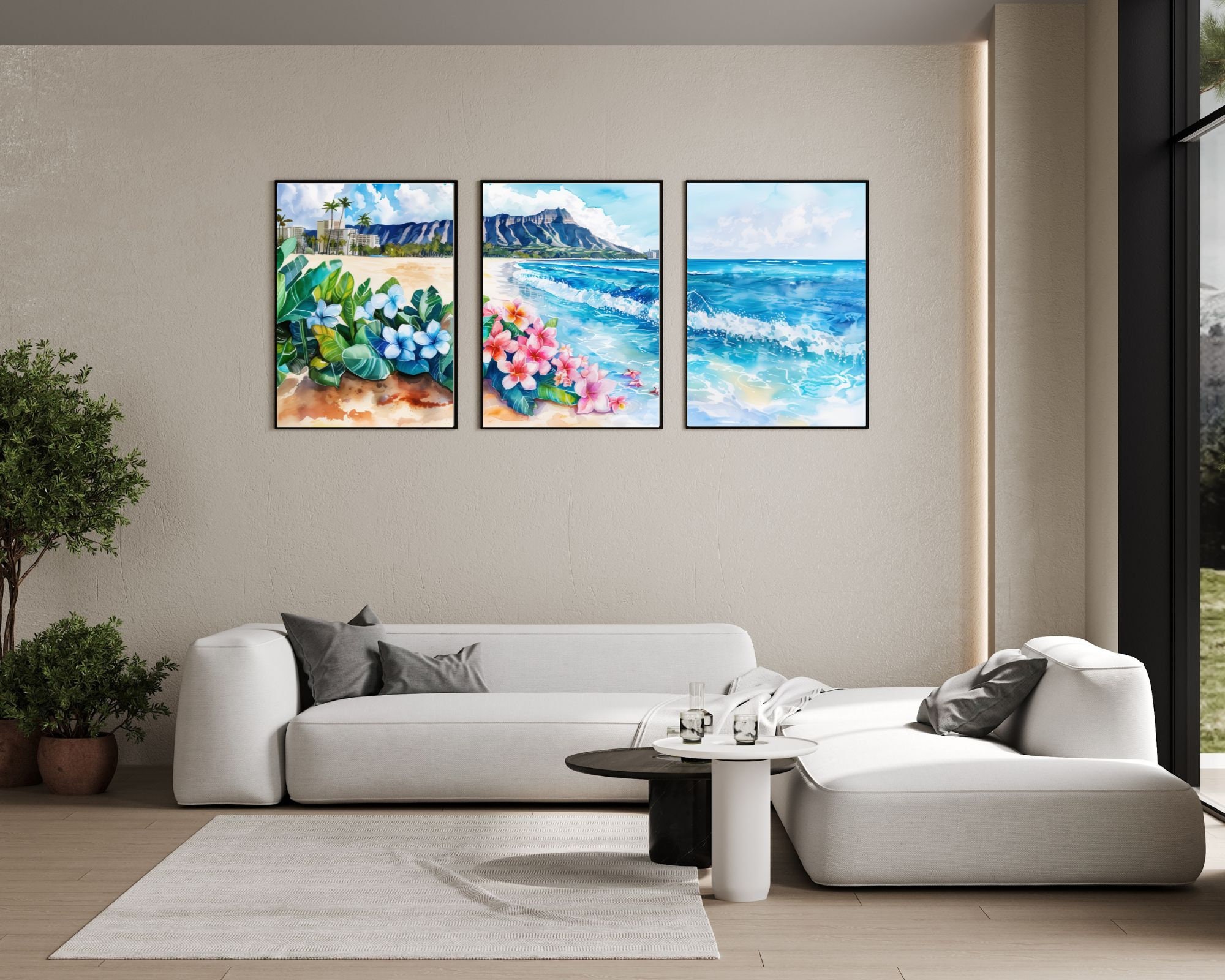 Honolulu Coastal Watercolor preview 2