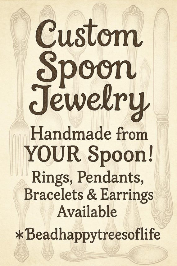 Custom Spoon Ring or Pendant  Braclets or earrings – Send Me Your Spoon for a Handmade Heirloom .