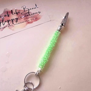 ATM-kaartclip limoengroen, armband Buddy, helper lange spijker, pinpasgrijper, Miyuki-zaadglas met kralen