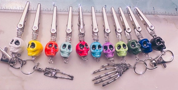 ATM Card Clip, Long Nail Card Clip,  Card Grabber all in one, bracelet helper, Skeleton mini,  one of a kind, Ceramic keychain option