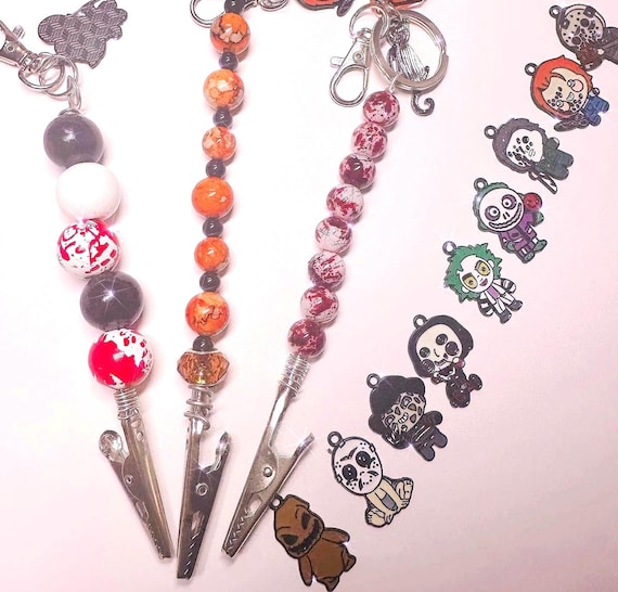 Spooky ATM card clips , pick your character, alligator clip long nail grabber , spooky