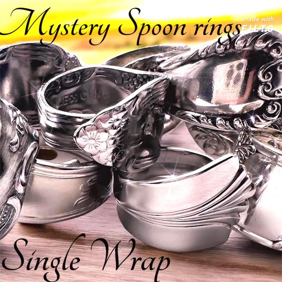 Mystery Spoon Ring Surprise! Bundles, Unique Stainless Steel Rings – No Plain Designs, Handcrafted & Stylish Choose Your Size single wrap