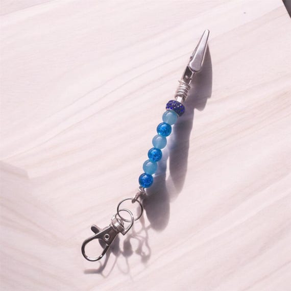 Atm card clip genuine blue Hemimorphite stones  ,debit card grabber , credit card grabber , Long nail helper , multiuse clip,
