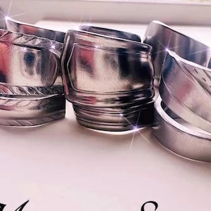 Mystery Spoon Ring – Textured Vintage Silver Flatware Ring | Handmade Minimalist Jewelry | Surprise Unstamped Style | Gift for Her ir him.
