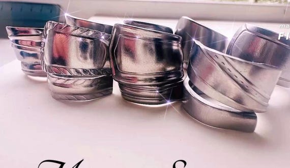 Mystery Spoon Ring – Textured Vintage Silver Flatware Ring | Handmade Minimalist Jewelry | Surprise Unstamped Style | Gift for Her ir him.