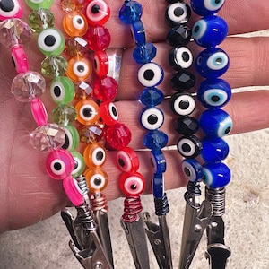 Boze oog pinautomaat kaartclip en kristallen sleutelhanger: jouw leuke, felle lange nagelhulp en armbandmaatje – het ultieme alles-in-één accessoire