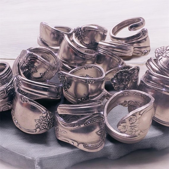 Mystery Spoon Ring Surprise! Bundles, Unique Stainless Steel Rings – No Plain Designs, Handcrafted & Stylish Choose Your Size double wrap