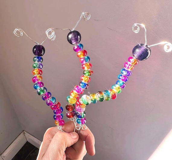 Set of 3 Catapillar garden stakes  plant stake bling Gardner gift decor garden ornament plant pot decor catapillar Suncatcher