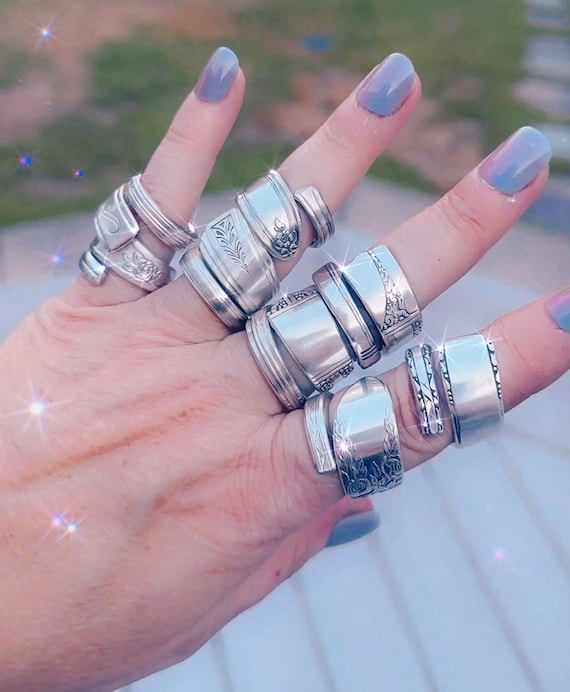 Mystery Silver Spoon Ring Grab Bag – Double Wrap Style, Handcrafted from Vintage Silverware, Surprise Design by Size
