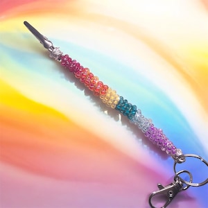 Clip para tarjeta de cajero automático, pulsera Buddy, ayuda para uñas largas, agarrador de tarjeta de débito, cuentas de vidrio japonesas con arcoíris, una de nuestras más populares