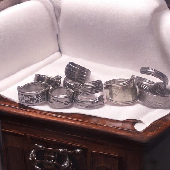 Unisex Mystery Spoon Ring , Silverware Rings| Stainless Spoon Ring , Spoon Jewelry , Unique Rings,  Bundle it