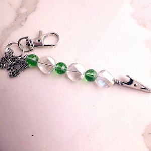 ATM-kaartclip, kaartclip lange spijker, gecharmeerde sleutelhanger, alles-in-één kaartgrijper, armbandhulp, kristallen vlinder