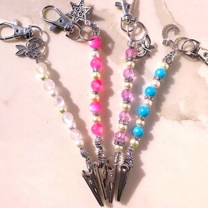 Pince pour carte de distributeur automatique de billets, perle, longue pince pour carte à ongles, porte-clés à charms, attrape-cartes tout-en-un, accessoire de bracelet,