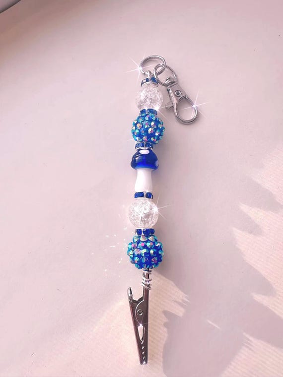 Sparkling Beaded Crystal card clip mushroom design,Alligator Clip Bracelet Helpers bracelet buddy , long nail helper  ATM Card Holder Clips