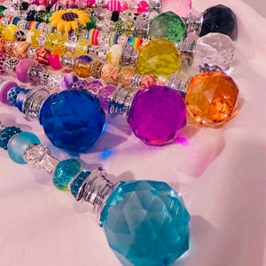14’’ garden fairy wands, Crystal garden stakes, garden decor, Plant stick , interchangeable charms (3) ,enchanted garden stakes