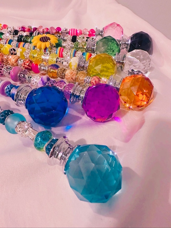 14’’ garden fairy wands, Crystal garden stakes, garden decor, Plant stick , interchangeable charms (3) ,enchanted garden stakes