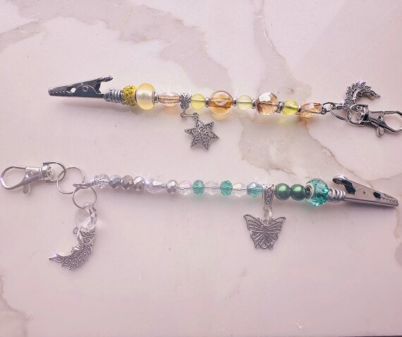 Crystal card clips, atm card clip, debit card clip,crystal key chain, trendy long nail tool, 5 1/2  inch ,  wand clip