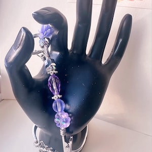 ATM-kaartclip, set van 2, hortensia paars, lange nagelhulparmband knophulp. multifunctionele clip. sigarettenhouder