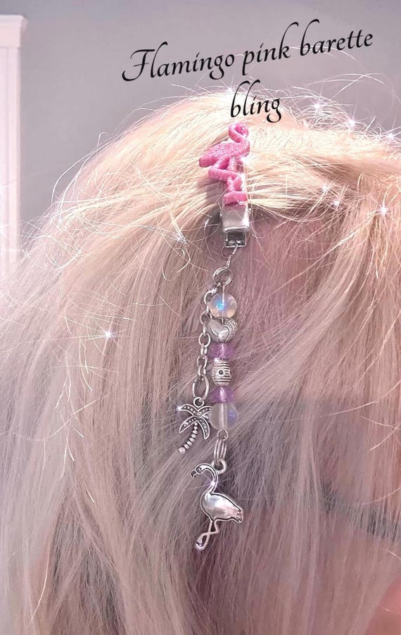 Hair Flamingo barette clip, hair bling , Hair accessories, 5 inches