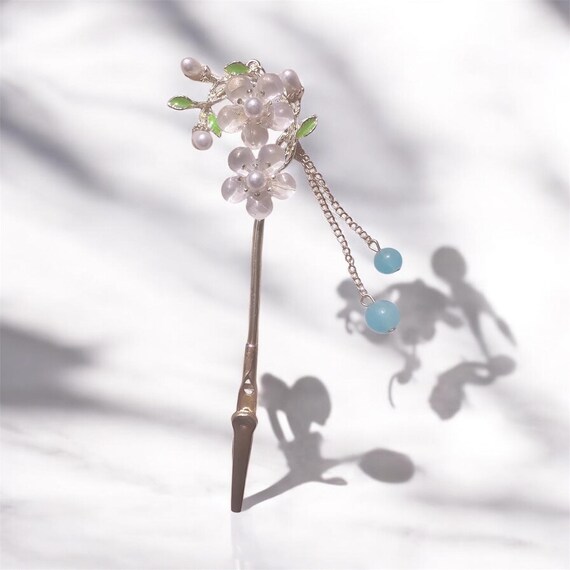 Fairy Blossom ATM Card Clip – Long Nail Helper, Bracelet Buddy, Garden Wand Vibes  Blue aqua bead & Pearl Flower GrabberCute  Practical Gift
