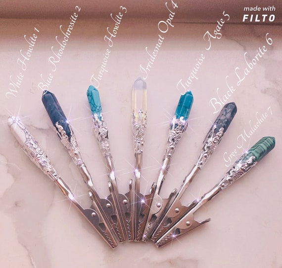 Genuine Reiki gemstone card clips, atm card clips ,long nail helper, bracelet helper, clip bracelet buddy, snail protector  tool