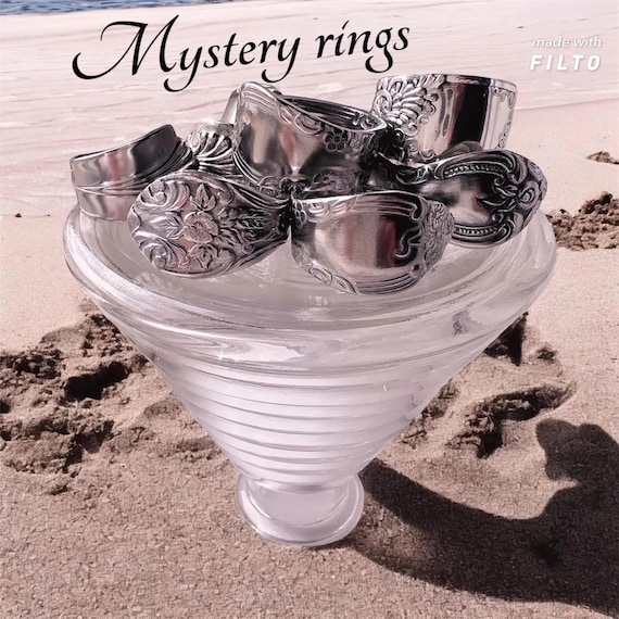 Mystery Single Wrap Spoon Ring Bundle – Unique Handmade Stainless Steel Rings, Stylish Surprise Gift, Choose Your Size
