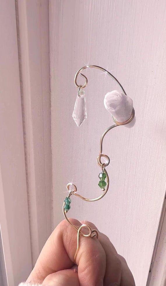 crystal drop card clip, cigarette holder smokers gift gold adjustable, cute accessories, gift for wife,