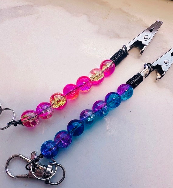 Atm card clip, long nail helper, bracelet buddy, bracelet helper . Cotton candy glass beaded