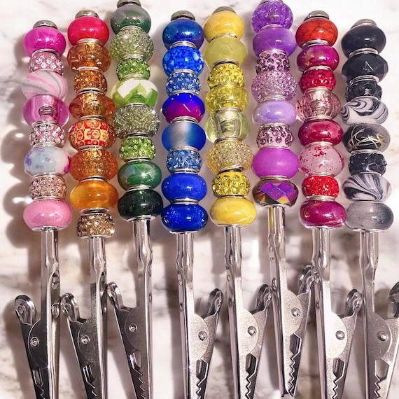 ATM Card Grabber with European Beads Beaded Card Puller for Long Nails Purse Clip Bracelet Helper Tool 4.5 inch
