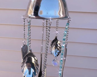 Rustic Vintage Silverware Wind Chime - Charming Addition to Your Patio and Outdoor Oasis