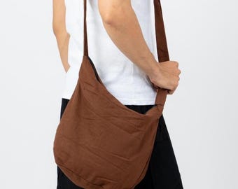 Mushroom Shoulder Bag, Hippy Festival Sling Bag, Crossbody Travel Purse for Men and Women, Handmade Backpacker Gift for Wanderers