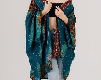 Boho Kimono Robe: Lightweight Hippie Cover-Up - Festival Style