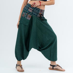 Aladdin Harem Yoga Pants with Pockets – Unisex Boho Trousers, Festival Hippie Pants for Men & Women, Comfy Loose Fit Lounge Wear