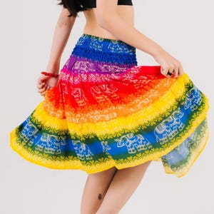 Boho Mini Skirt for Women – High-Waisted A-Line Skirt – Flowy Circle Skirt for Summer, Beach Days, Festivals & Casual Everyday Style
