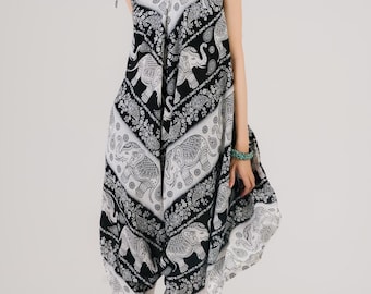 Vestido largo bohemio floral: vestido playero de verano sin mangas