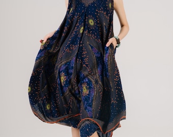 Boho Ärmelloses Maxikleid mit Blumenmuster: Leichtes Sommerurlaubs-Outfit