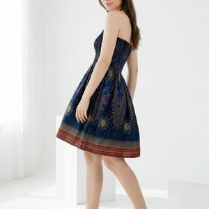 Minivestido bohemio de rayón con estampado de estrellas marinas para mujer - Ropa de verano para mercados
