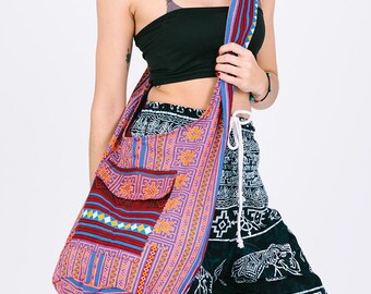 Boho Umhängetasche aus Baumwolle: Tribal Hippie Messenger Bag